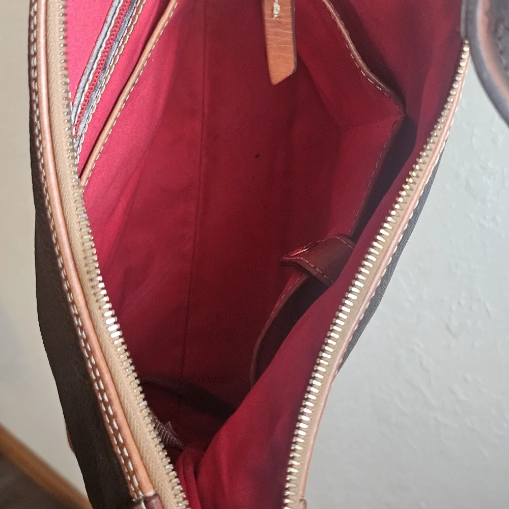 Dooney & Bourke Brown Pebble Leather Hobo Shoulder Bag